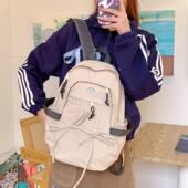 韩版 可爱大容量尼龙布包纯色小清新电脑双肩包 休闲学生书包女新款