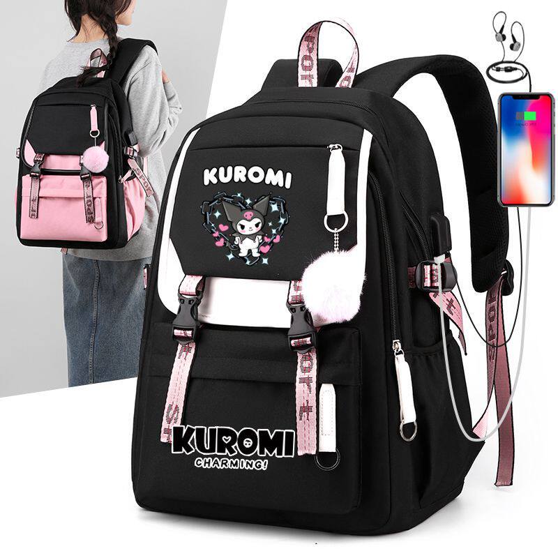 库洛米手办周边联名书包女孩双肩包三到六年级背包可爱小学生大容