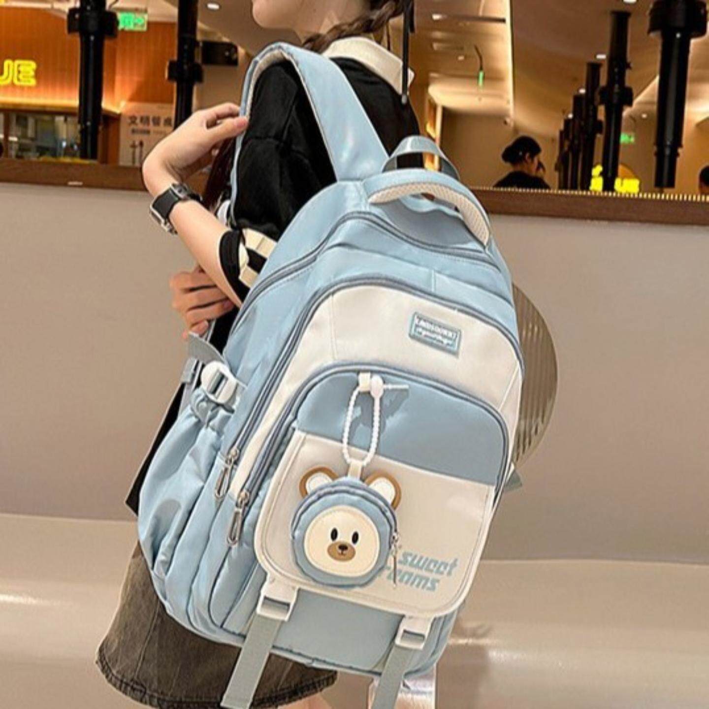 初中生书包大容量高中生女大学高颜值耐脏书包小学生女双肩包