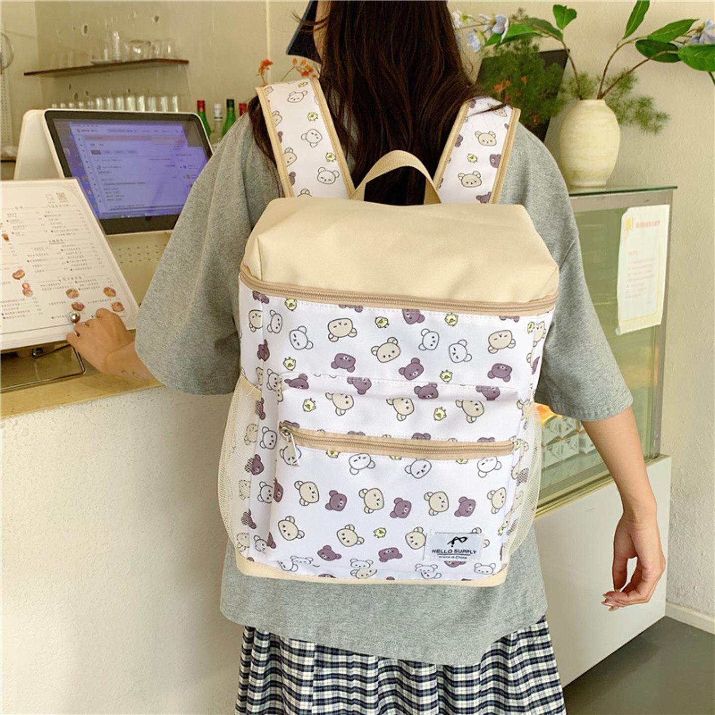 新款高颜值双肩包韩系个性时尚百搭书包女大学生通勤旅游轻便背包