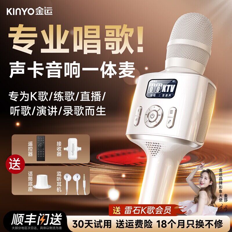 h9话筒音响一体麦克风户外家用K歌音箱卡拉ok声卡唱歌家庭ktv