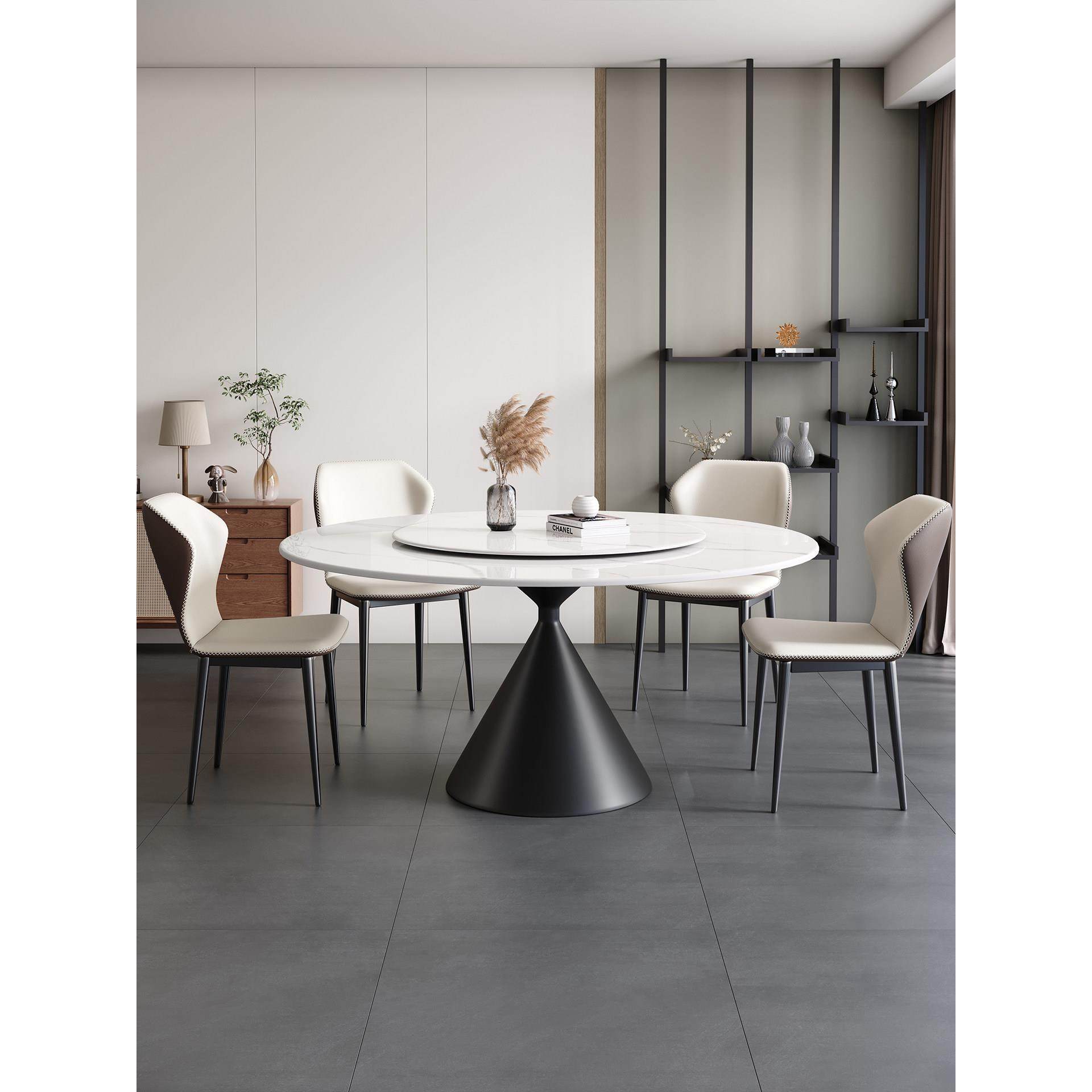 意式极简岩板餐桌椅组合现代简约家用小户型圆形圆桌带转盘吃饭桌,住宅家具,岩板餐桌,淘宝优惠券,粉丝福利购,淘宝优惠卷