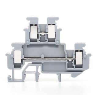 普纳直销MBKKB2.5双层接线端子纯铜双进双出导轨端子二进二出端子