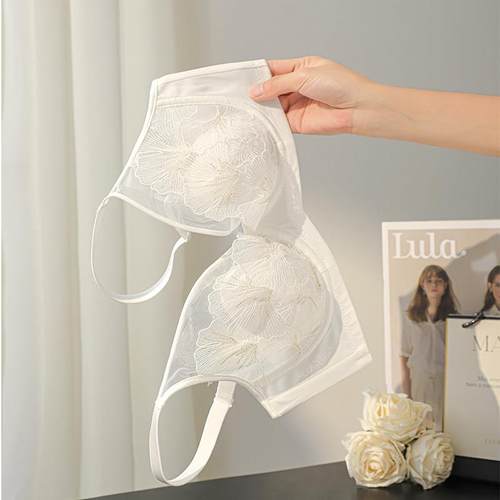 大胸显小内衣女士软钢圈收副乳防下垂兔耳杯超薄款文胸罩夏季