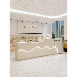 定制简约收银台美容院吧台公司前台接待台培训机构瑜伽养生馆柜台