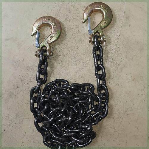 起重链条双钩吊链锰钢拖车链铁链带钩索具石头吊链捆绑链铁链挂钩