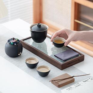 茶具轻奢一壶四杯便携泡茶茶水分离定制节日商务礼品 江山旅行套装