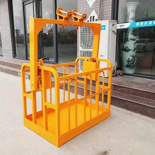 高空作业吊篮 市政修路灯起重机吊篮 1.5m双人旋转方管吊车吊篮