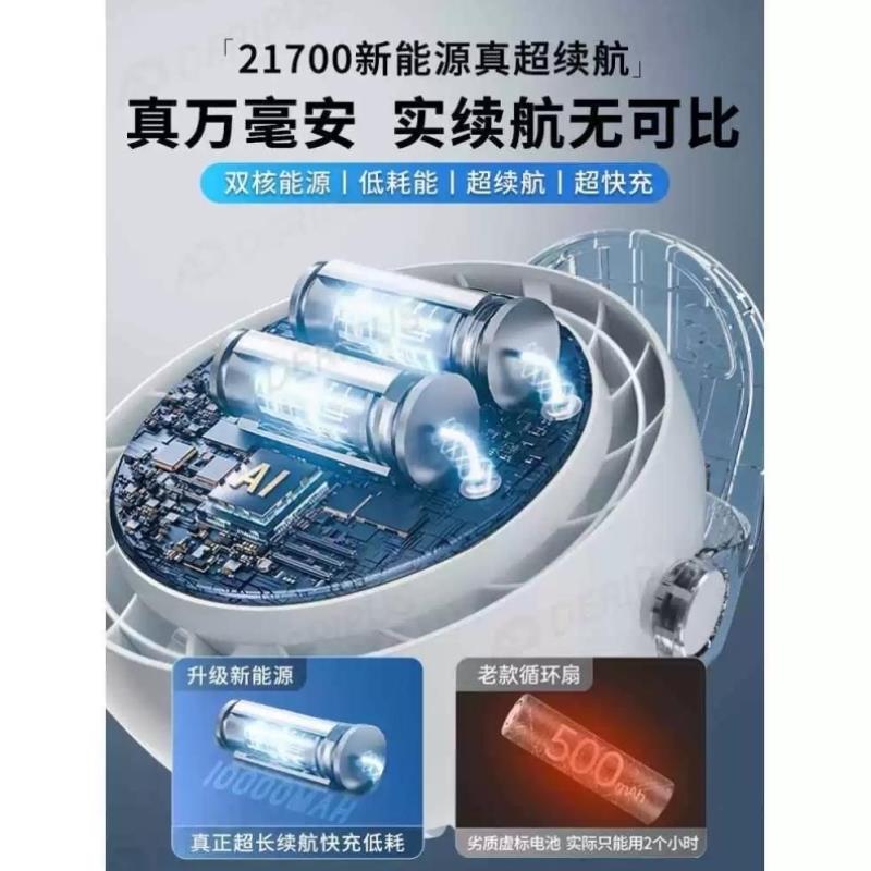 床头夹式风扇2024新款小型宿舍大号风力可摇头静音充电式超长续航