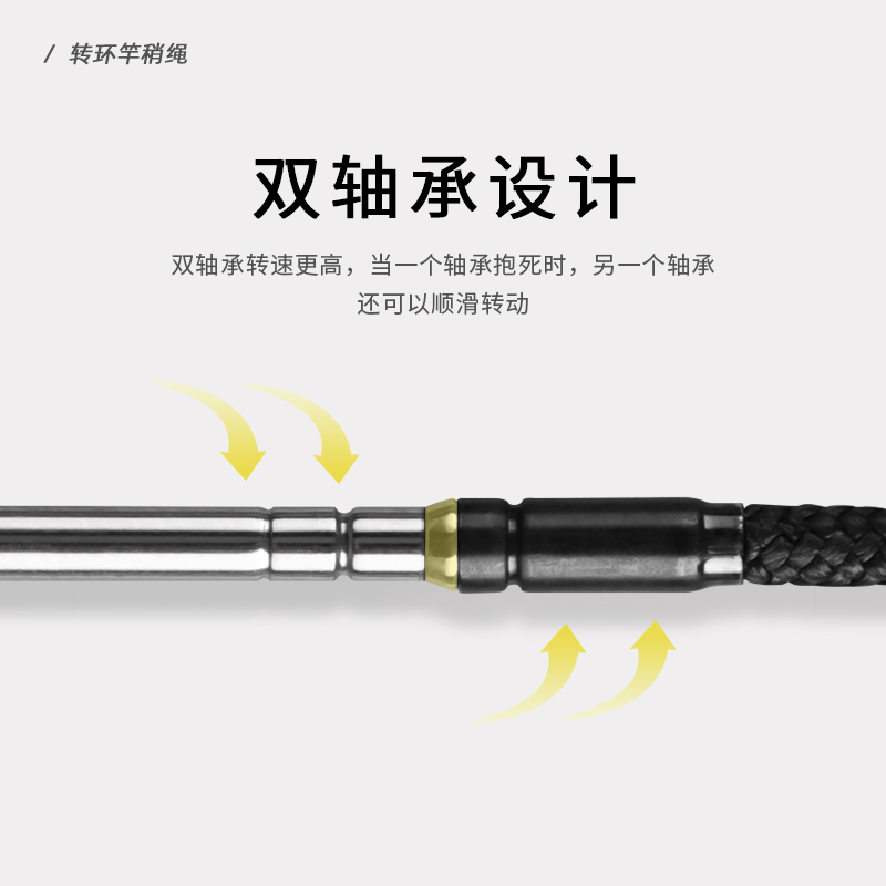 热销鱼竿高强度360度万向转环竿稍绳双轴承旋转大力马合金杆稍头