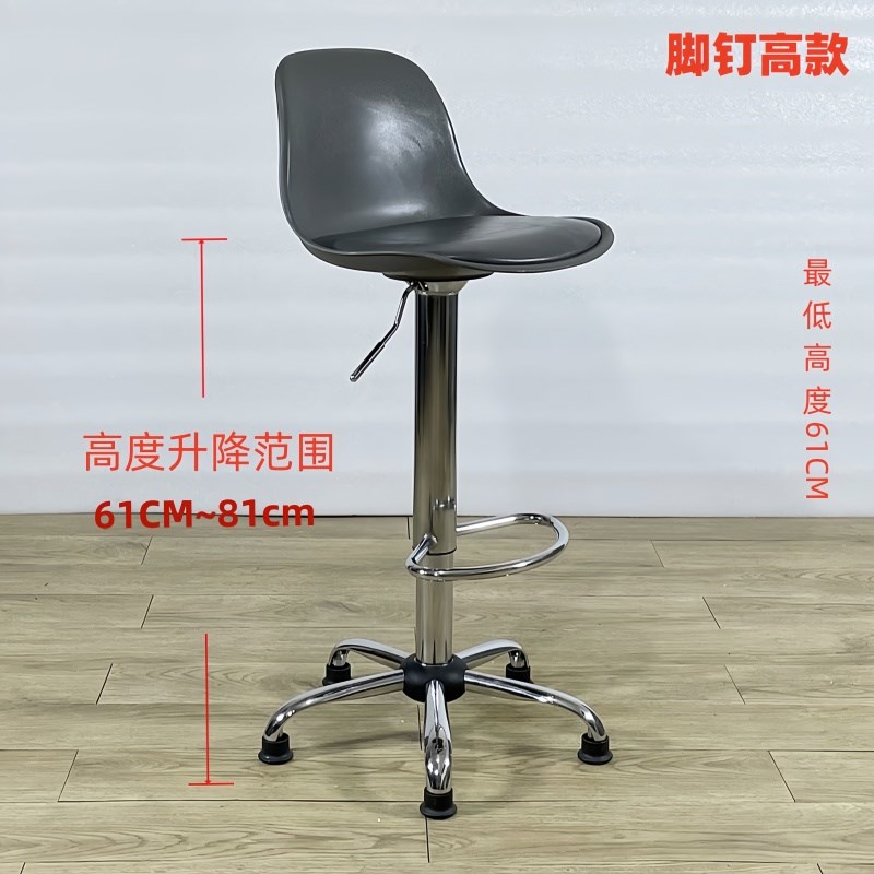 热销吧台高脚凳简约酒吧凳靠背滑轮椅前台收银高凳刹车轮工作椅升