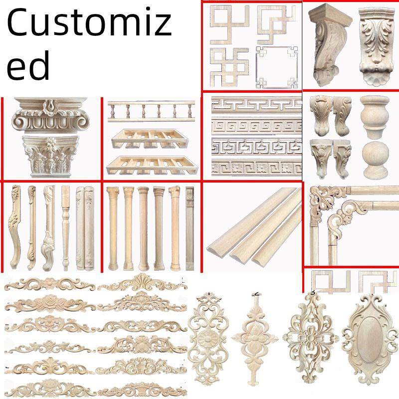 订定制做门贴花罗马柱头梁托车木小件桌腿脚木艺缘实木雕角花线条