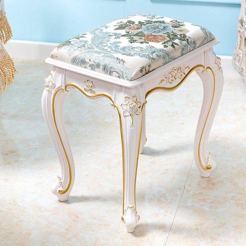 欧式梳妆台凳子2025新款女生卧室美甲凳化妆凳现代换鞋软包小方凳