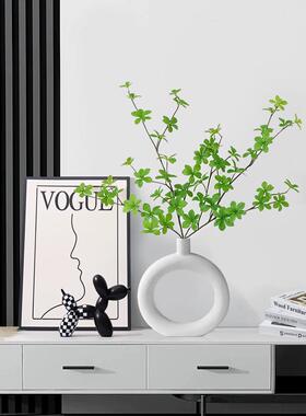 现代客厅电视柜摆件画花瓶吊钟绿植高级感简约家居入户玄关装饰品