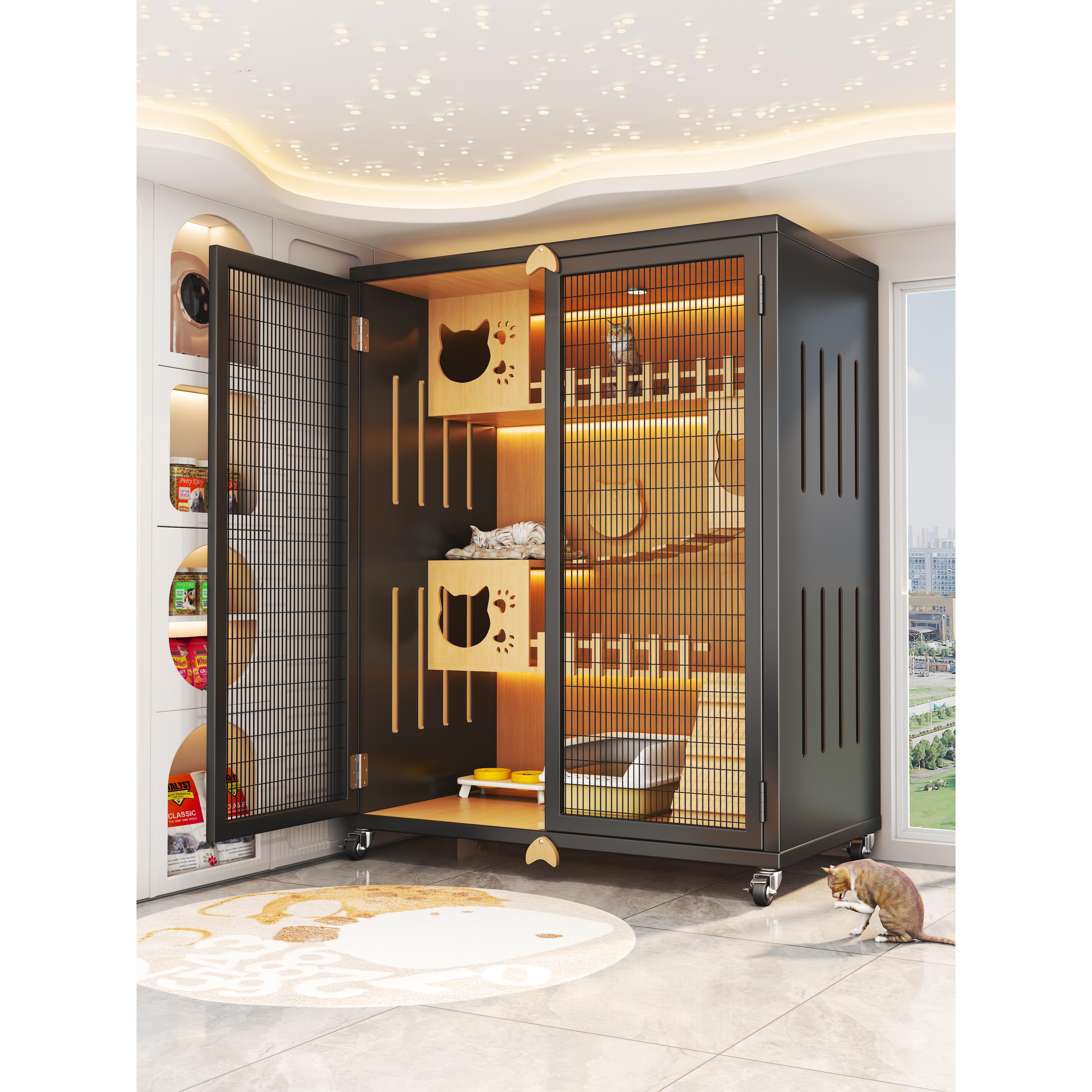 猫别墅家用室内豪华猫笼子超大自由空间猫窝四季通风透气通用猫柜