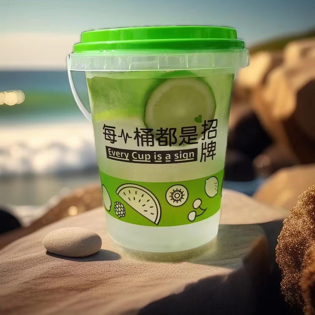 700ML1000毫升一次性水果茶霸王桶烤梨桶冰粉果汁柠檬茶水果捞500