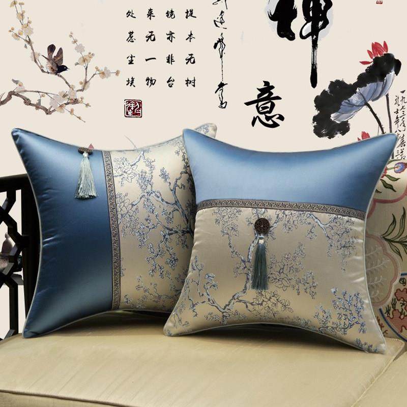 客厅新中式红木沙发抱枕中国风靠枕套实木家俱腰枕床头大号靠背垫