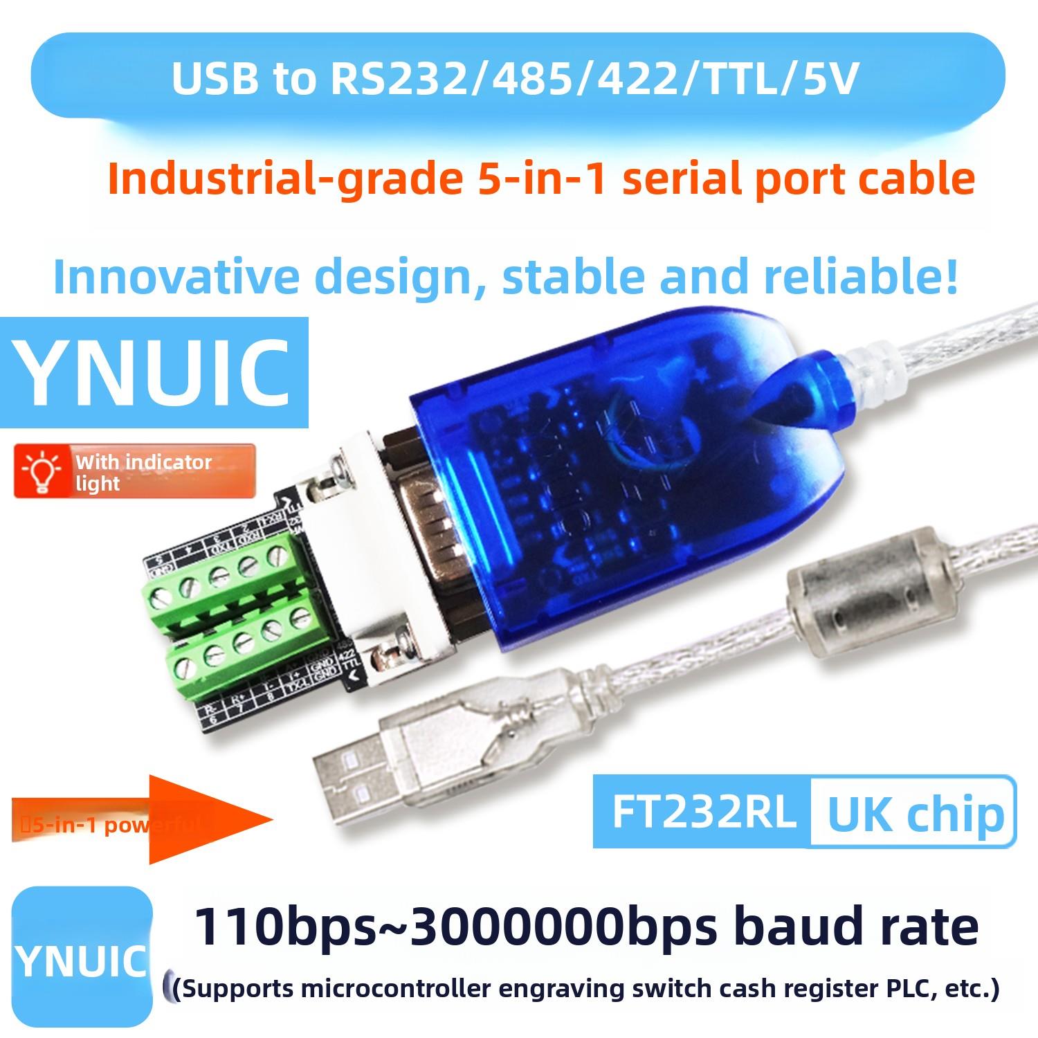 USB转Rs232 485 422 Tll 5V转换器c型串口电缆适配器调试电缆工业