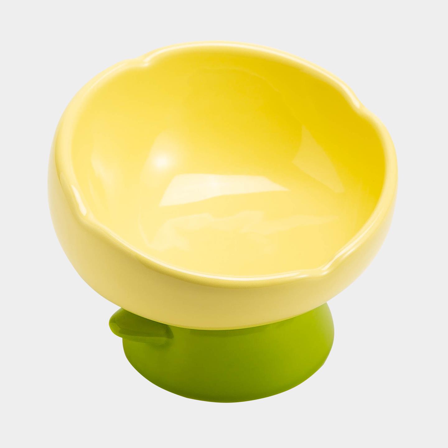 Petdebby陶瓷高脚碗猫碗狗碗宠物猫粮碗猫咪饭碗斜口碗护颈防打翻