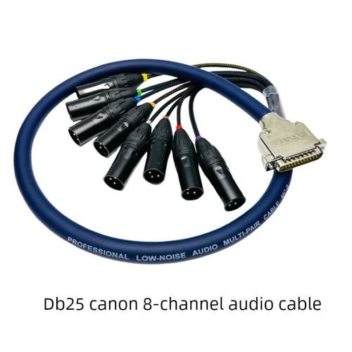 定制DB25辫子线8通道卡农音频TRS信号平衡线录音声卡模拟数字AES