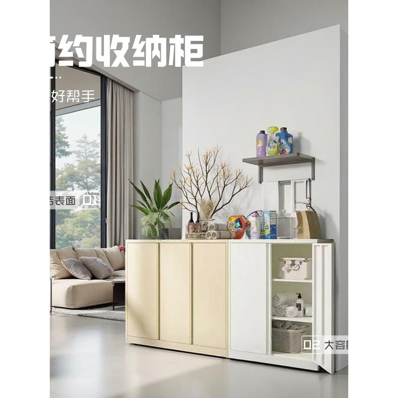 阳台储物柜钢制户外防水防晒大容量楼道落地收纳置物轻奢铁皮鞋柜
