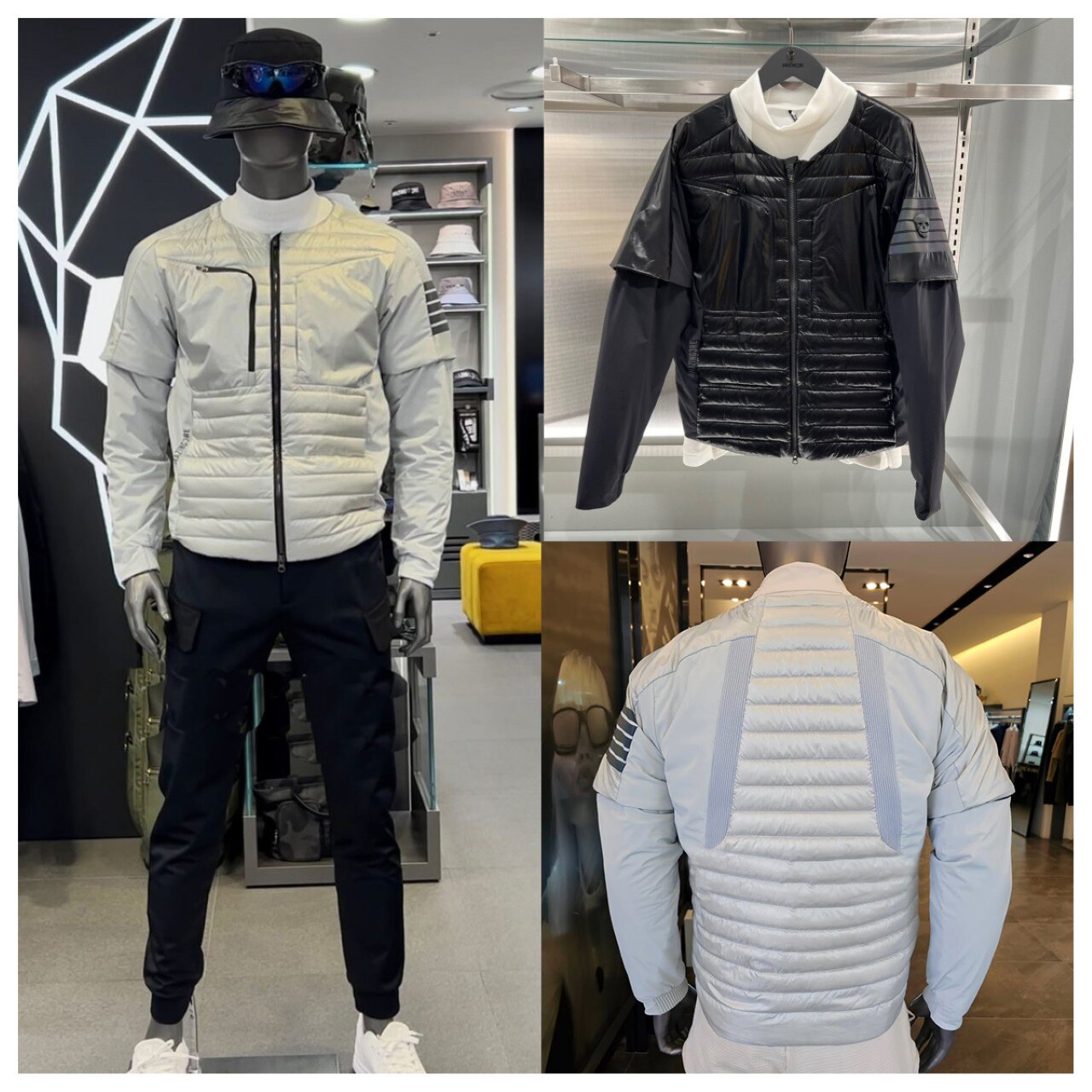 高尔夫服装男士秋冬春季羽绒服袖子可以拆拉链运动休闲外套柔软