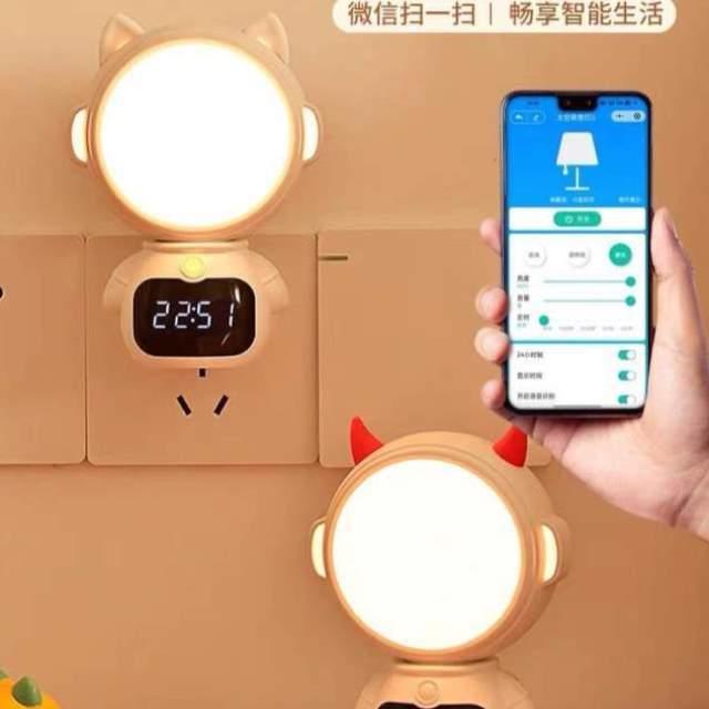 灯声控定时睡眠儿童卧室灯婴儿智能床头灯台灯灯小夜灯语音氛围