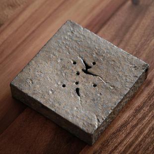 日式 复古家用茶壶垫壶小茶盘 手工鎏金壶承 陶瓷简约蓄水干泡台