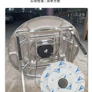 不锈钢圆桌餐桌带转盘带电磁炉圆桌加厚加固可折叠圆形家用折叠桌