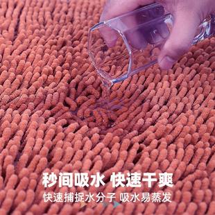 椭圆雪尼尔浴室吸水地垫卫生间脚垫厕所门垫卧室地毯家用防滑垫子