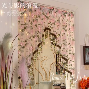 【高定刺绣】复古软装半截门帘花卉刺绣氛围感门帘免打孔防尘盖布