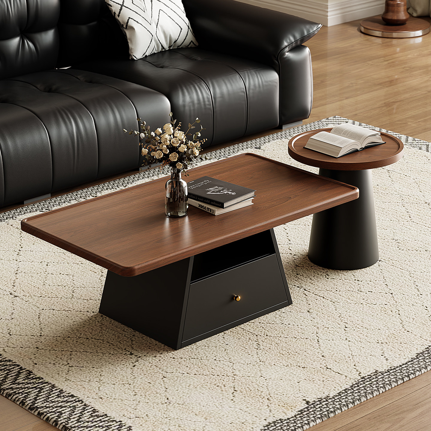 中古椭圆形茶几小户型客厅2026新款高级感储物抽屉设计家用小茶桌,住宅家具,茶几,淘宝优惠券,粉丝福利购,淘宝优惠卷