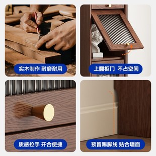 实木书架简约落地窄柜夹缝置物架书房家用客厅防尘带门收纳储物架