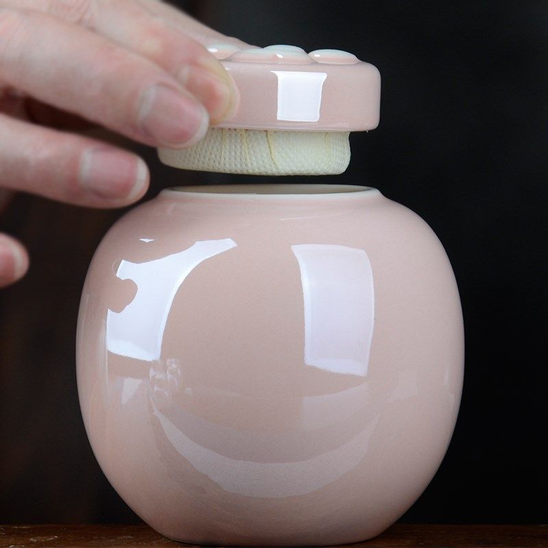 迷你便携小号粉色罐陶瓷密封罐茶叶罐简约纯色存储瓶醒茶罐香粉瓶,餐饮具,茶叶罐,淘宝优惠券,粉丝福利购,淘宝优惠卷