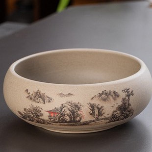 陶瓷烟灰缸大号家用客厅 耐高温艾灸灰缸中号 多功能果皮收纳缸