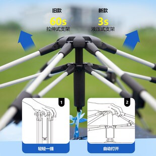 阿法恩户外帐篷全自动弹开3-4人加厚防雨折叠便携式野外露营速开