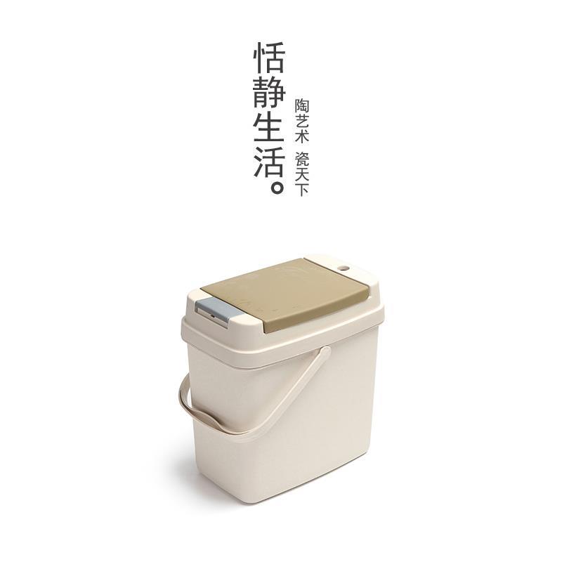 恬静塑料茶水桶茶渣桶 带盖加厚废水桶茶盘排水零配茶具配件茶道