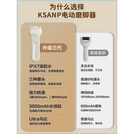 电动磨脚器德国进口电动磨脚器去死皮神器修脚器打磨器脚部脚后跟