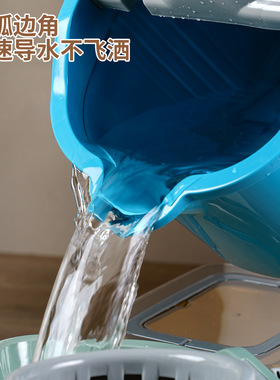 ivslan塑胶清洁挤水桶塑料带轮加厚拖把地拖桶拖布桶单桶干湿两用