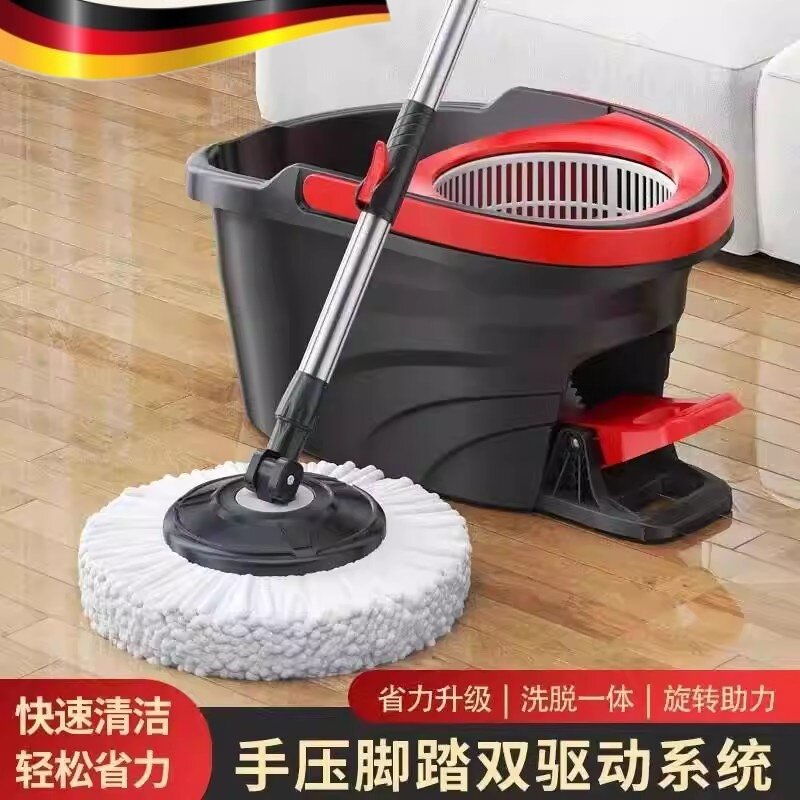旋转拖把脚踏拖把桶旋转家用拖布家用一拖净脚踏旋转清洁拖把套装