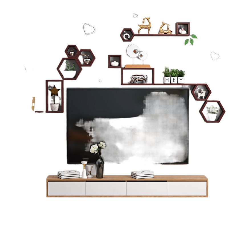 墙上置物架客厅墙壁打孔壁挂式壁挂书架格子墙面隔板卧室装饰创意