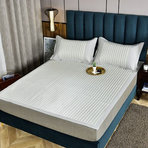 哇噢夏季冰丝凉席三件套床单凉感空调席水洗学生宿舍凉席2件套