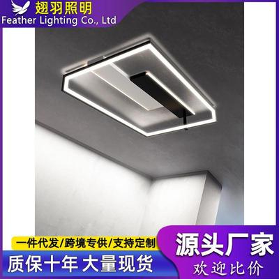 创意几何吸顶灯长方形极简风LED大厅主灯现代简约大气客厅大灯具
