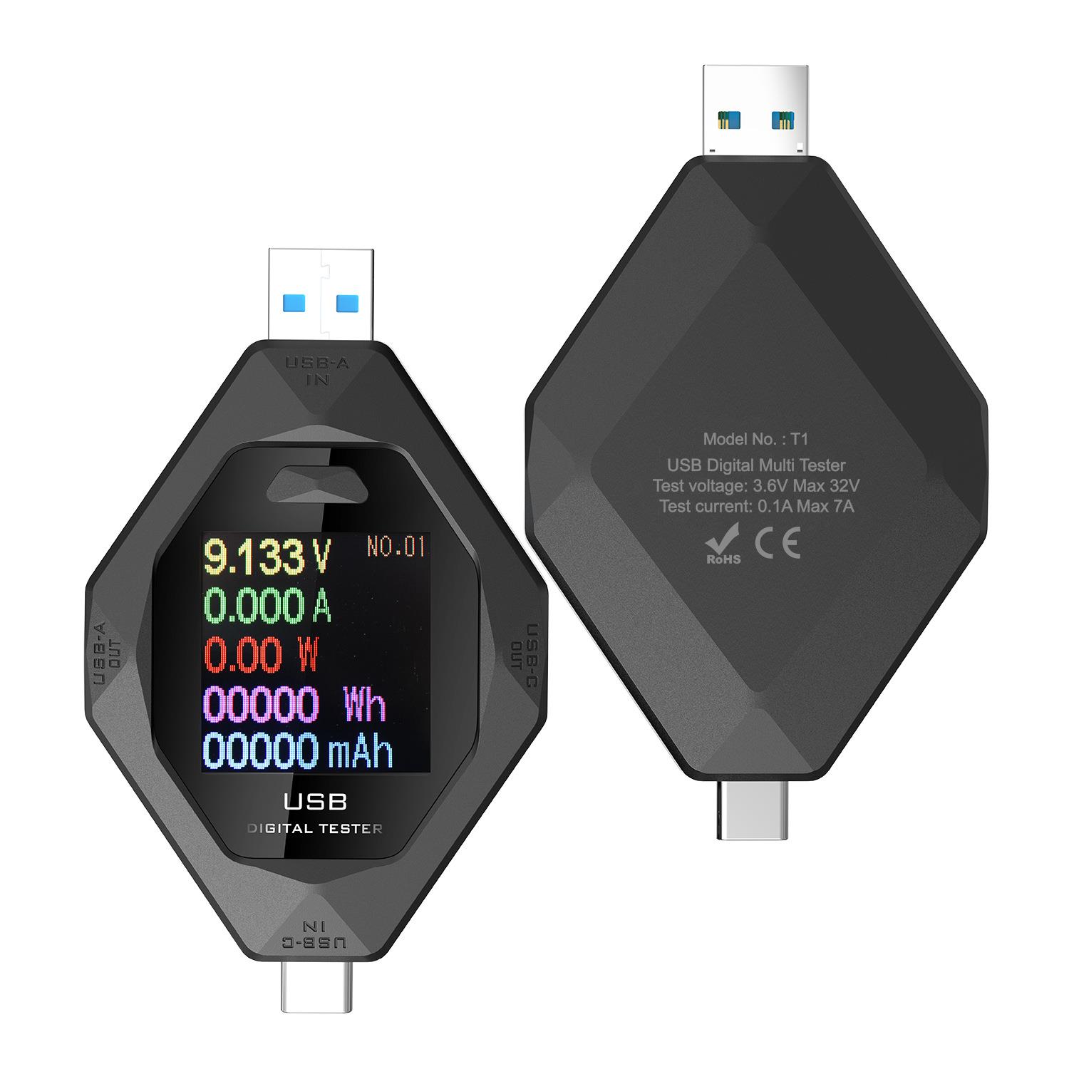 Type-cPD手机充电器检测仪直流数字电压表电流表功率计USB测试仪