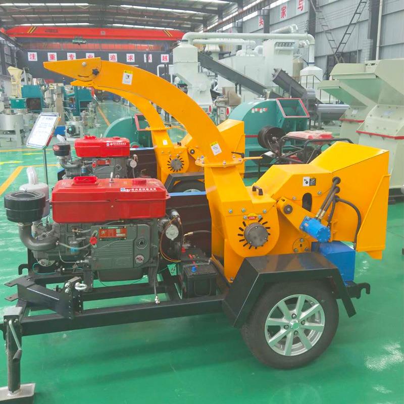 园林树枝粉碎机道路绿化木材粉碎机干式两用秸秆树叶粉碎厂家直供