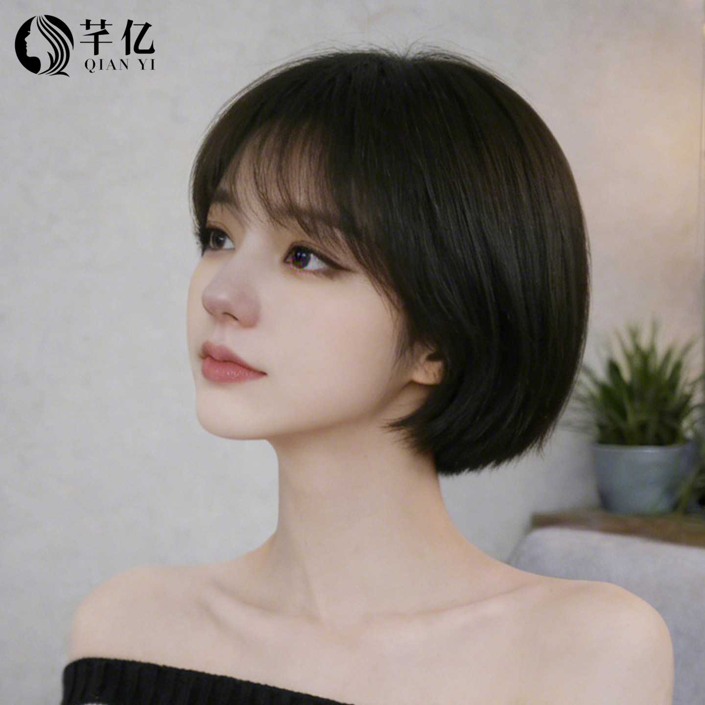 芊亿假发全头套女韩式BOBO头气质甜美可爱风自然真人发整顶假发套