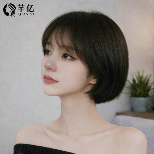 芊亿全真发甜美波波头假发套