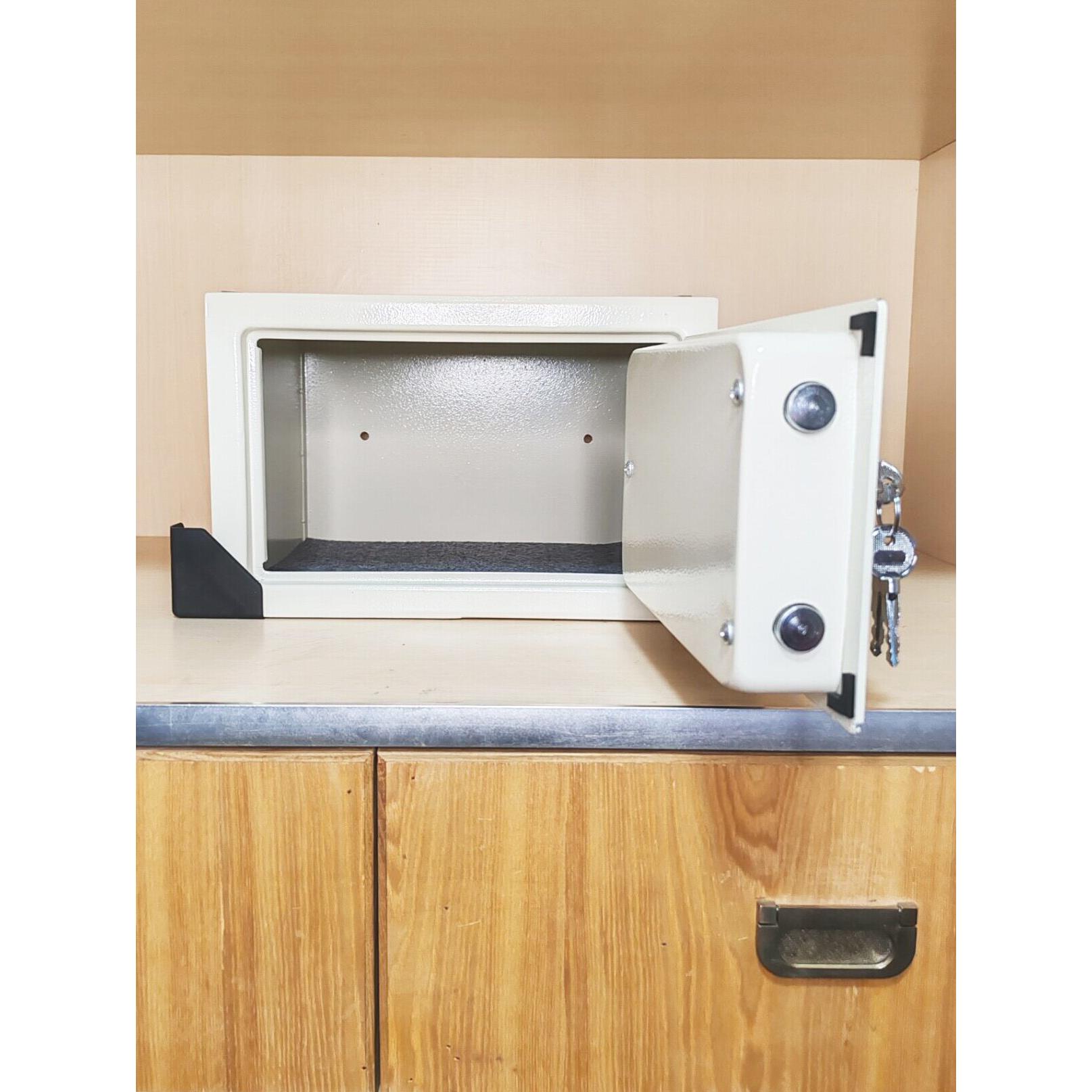 带锁小型储物柜家用钥匙零钱箱桌面大号首饰铁盒收纳盒迷你保险箱