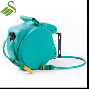水车卷管伸缩回收箱式 自动收管器收纳架洗车浇花喷头壁挂式 水管车