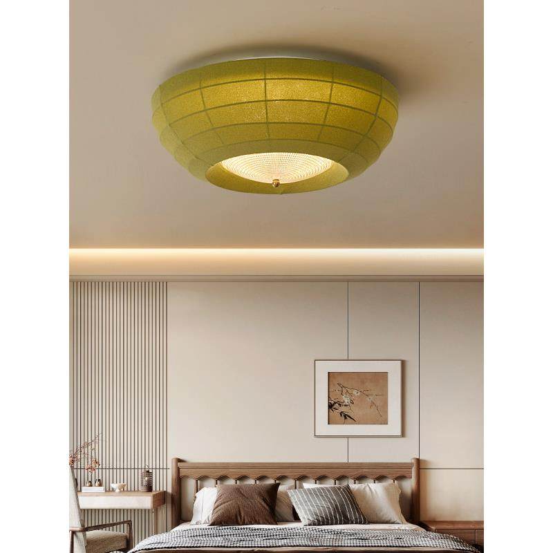 宋代美学卧室吸顶灯中国风设计师款主卧书房灯新中式覆古布艺灯具